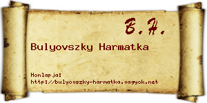 Bulyovszky Harmatka névjegykártya